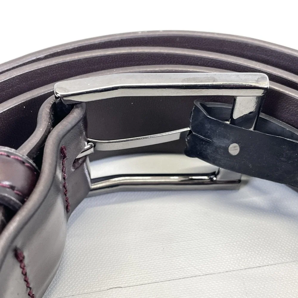 Florsheim Belt Mens Size 44 Brown Leather Dress Silver Buckle Business Classic